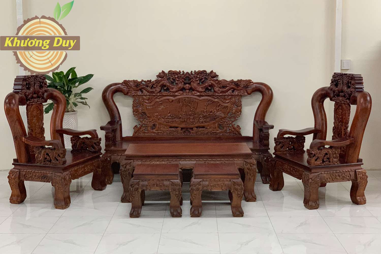 Bộ bàn ghế phòng khách gỗ tràm BT12