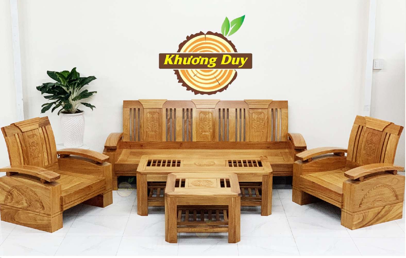 Bộ bàn ghế phòng khách gỗ gõ đỏ M10