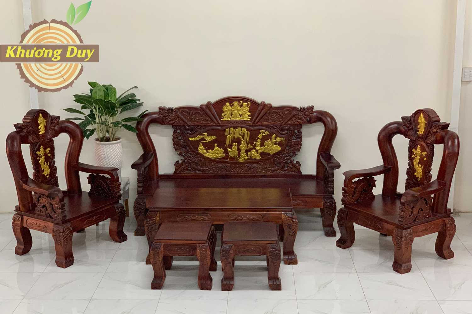 Bộ bàn ghế phòng khách gỗ tràm BTDV13
