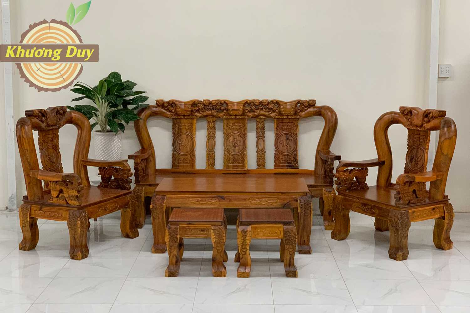 Bộ bàn ghế phòng khách gỗ tràm ĐĐ18
