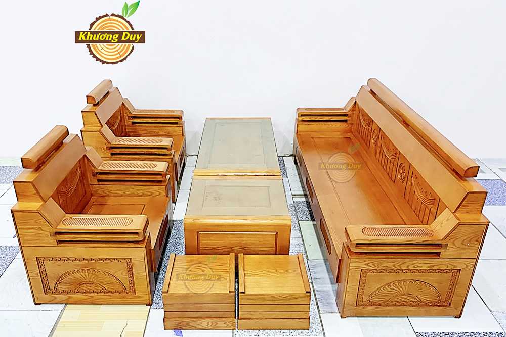 Bộ sofa gỗ Sồi TĐ02