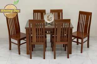 Bộ bàn ăn gỗ xoan đào BADT05