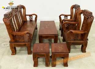 Bộ bàn ghế phòng khách sofa gỗ Tràm GT26
