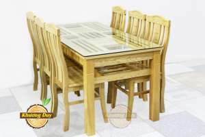 Bộ bàn ăn gỗ Sồi 6 ghế 2T11