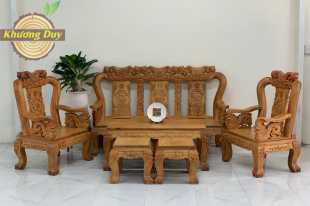 Bộ bàn ghế phòng khách gõ đỏ GĐ08