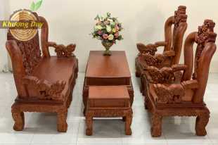 Bộ bàn ghế phòng khách gỗ Hương đá HĐ25