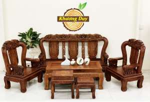 Bộ bàn ghế phòng khách gỗ Hương  vân HV05 