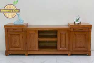 Kệ tivi gỗ xoan đào nhô 2 bên XĐ12