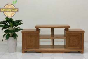 Kệ tivi gỗ xoan đào nhô giữa XĐ11