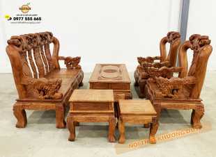 Bộ bàn ghế phòng khách sofa gỗ Hương đá HĐ26
