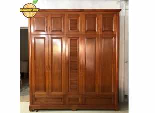 Tủ quần gỗ Xoan Đào 2 tầng 5 cánh 2T5