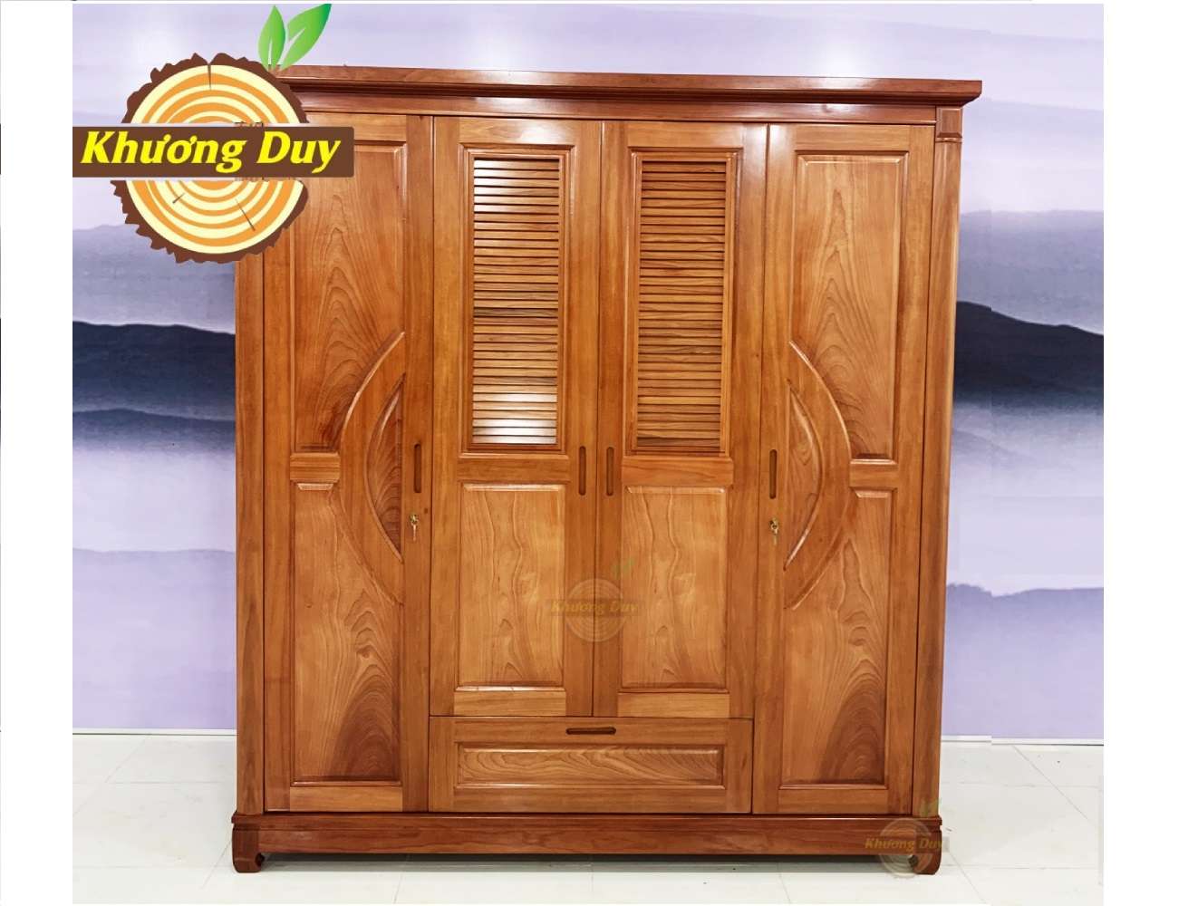 Tủ quần áo gỗ Xoan Đào MCC16